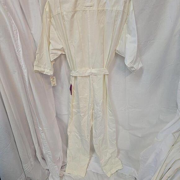 Vintage ‘80’s Lizsport Short Sleeve Jumpsuit With Elastic Waist White Size L NWT - Picture 6 of 14